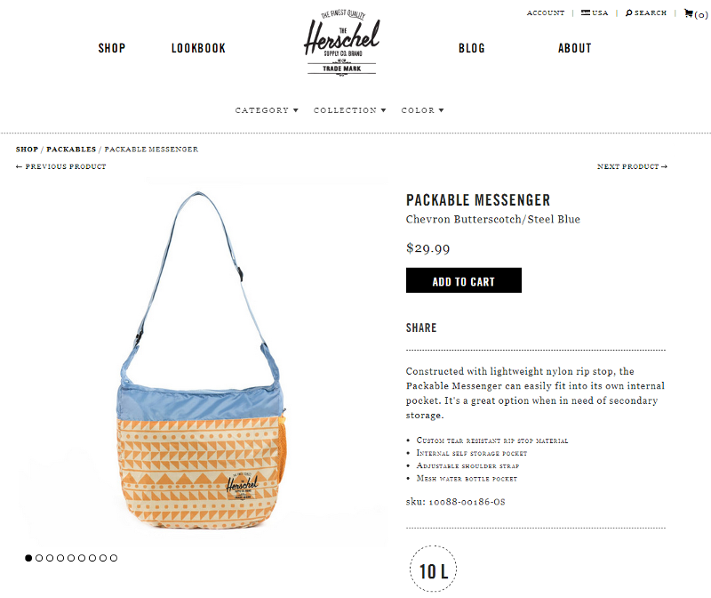herschel supplyのPACKABLE MESSENGER