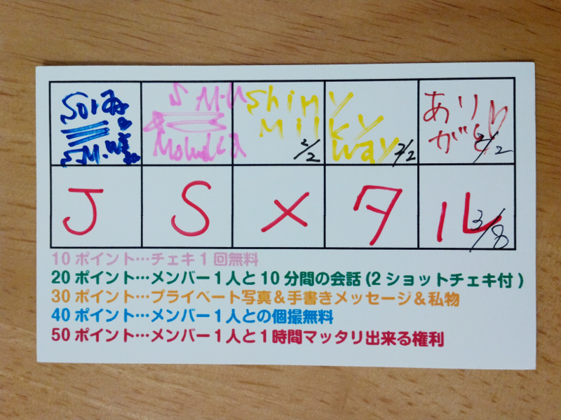 ポイントカード1 裏